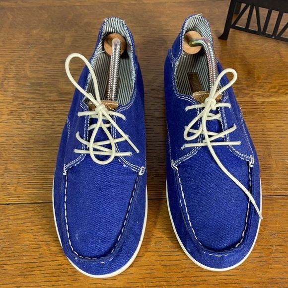 Olukai Helbuna Distressed Blue Canvas Loafers sneakers SIZE 9 - Picture 2 of 10